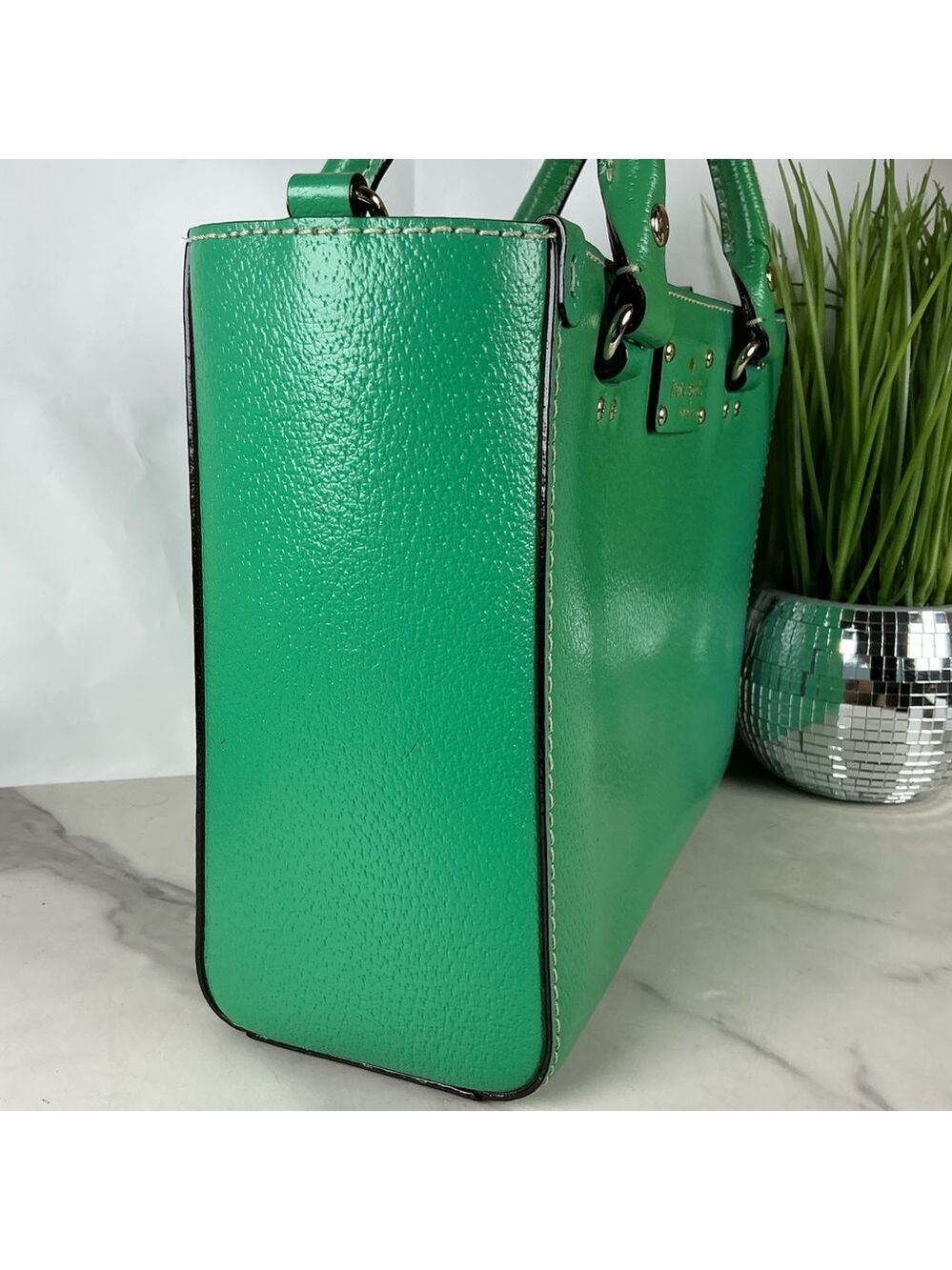 Kate Spade Quinn Wellesley Vibrant Green Satchel Crossbody Hand Bag Fall Spring‎ - Picture 8 of 13